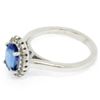 Image 8 : Petite 14k White Gold 1.58 ctw Violet Blue Oval Tanzanite Round Diamond Halo Rin