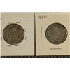 Image 1 : 1872 & 1880 GREAT BRITAIN SILVER 1 SHILLING