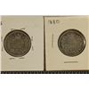 Image 1 : 1872 & 1880 GREAT BRITAIN SILVER 1 SHILLING