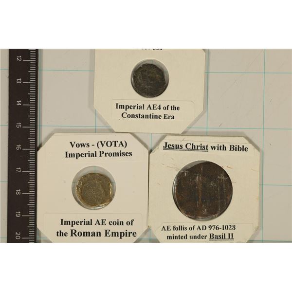 3 ROMAN ANCIENT COINS: 337-350 A.D. CONSTANS,