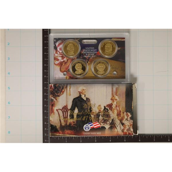 2008 PRESIDENTIAL 4 COIN DOLLAR PROOF SET WITH BOX