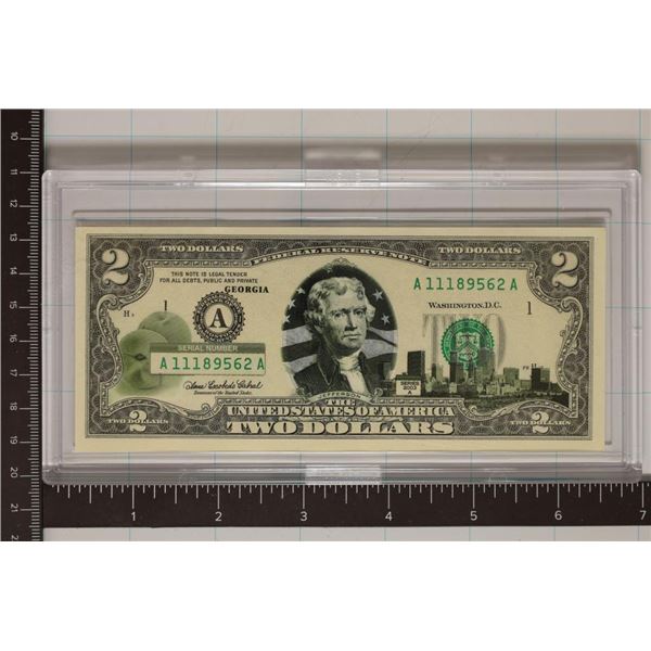 2003-A US $2 FRN WITH GEORGIA OVERLAY CU