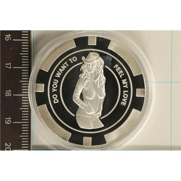 1 TROY OZ .999 FINE SILVER PF ADULT THEMED ROUND