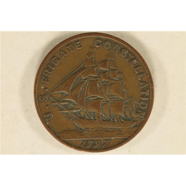 1955 U.S. FRIGATE CONSTELLATION BRONZE TOKEN