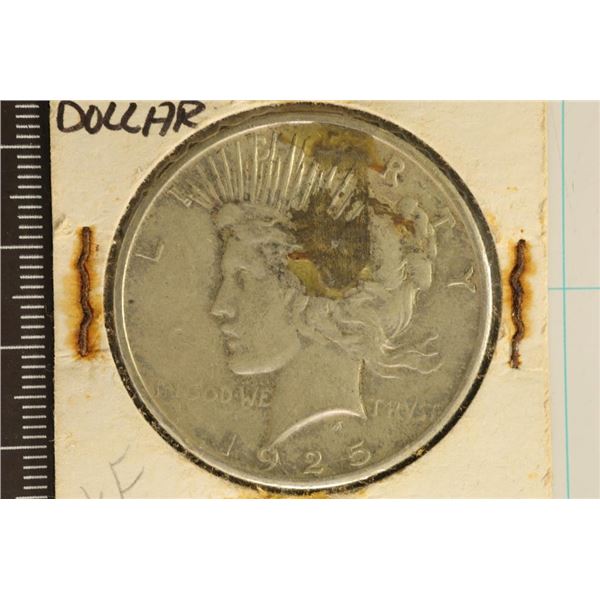 1925 PEACE SILVER DOLLAR WITH GLUE?? TAPE??