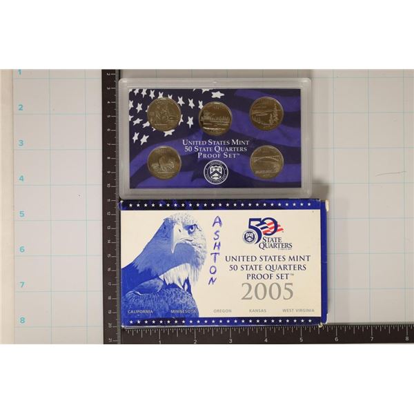 2005 US 50 STATE QUARTERS PROOF SET WITH BOX