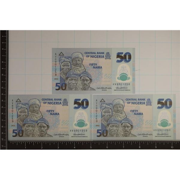 3-2021 NIGERIA 50 NAIRA CRISP UNC COLORIZED