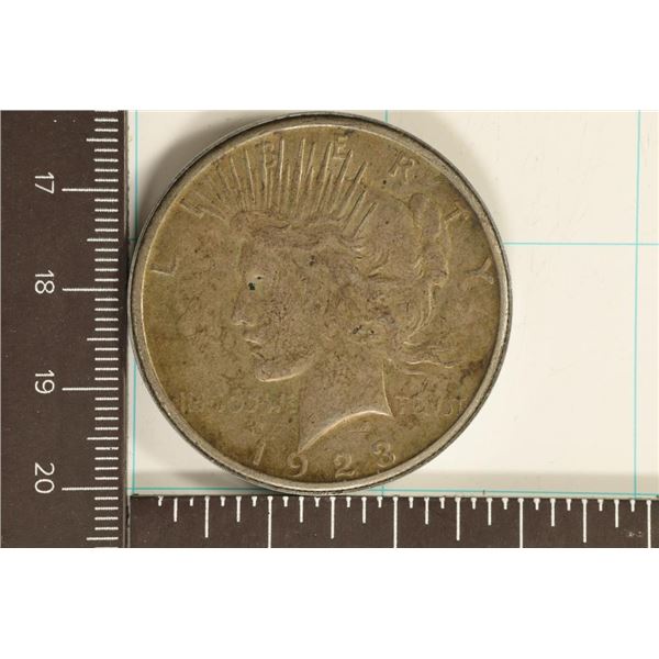 ENCASED 1923 PEACE SILVER DOLLAR HOTEL LAST