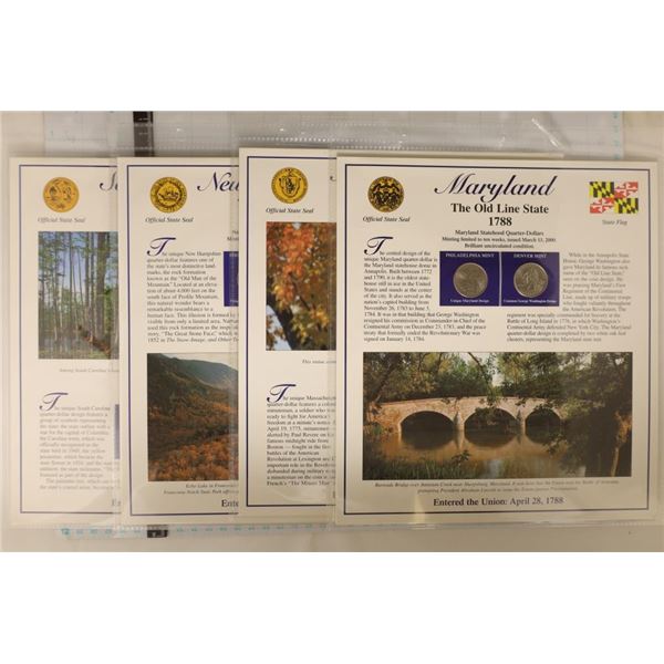 4-P & D STATE QUARTERS ON LARGE INFO CARDS IN