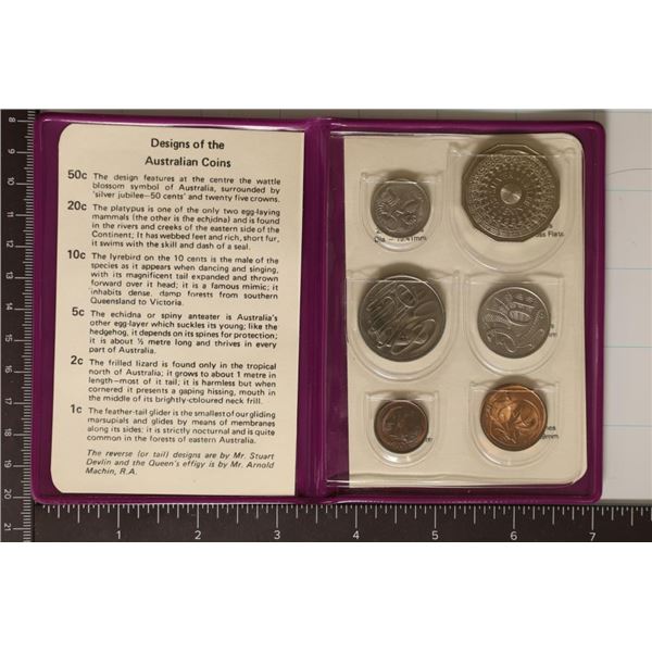 1977 AUSTRALIA SILVER JUBILEE 6 COIN UNC SET IN