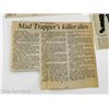 Image 4 : 1972 THE MAD TRAPPER OF RAT RIVER (+ NEWSPAPER CLIPPING) - DICK NORTH