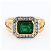 Image 1 : 1.52 ctw Emerald and 0.25 ctw Diamond 18K White and Yellow Gold Ring