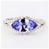 Image 1 : 2.06 ctw Tanzanite and 0.35 ctw Diamond 14K White Gold Ring