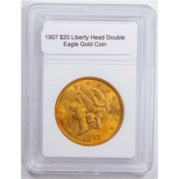 1907 $20 Liberty Head Double Eagle Gold Coin