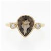 Image 4 : 18K Rose Gold 3.36 ctw Pear Smoky Topaz Solitaire Diamond Accents Open Work Ring