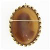 Image 3 : Vintage 14k Gold Unique Domed 3D Carved Shell Cameo Twisted Wire Brooch Pendant