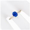 Image 4 : Antique 14k Gold GIA 1.95 ctw NO HEAT Cushion Blue Ceylon Sapphire Solitaire Rin
