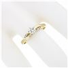 Image 3 : Petite 14K TT Gold Round Brilliant Diamond Solitaire w/ Accents Engagement Ring