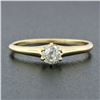 Image 2 : Antique Victorian 14k Gold 0.36 ctw Old Mine Cut Diamond Solitaire Engagement Ri