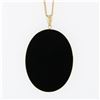 Image 5 : Vintage 14k Yellow Gold Black Onyx Carved Mother Of Pearl Cameo Pendant Necklace