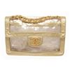 Image 1 : Chanel Vinyl Gold Lambskin Flap Maxi Shoulder Bag
