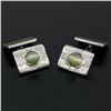 Image 1 : Vintage Birks Men's Platinum & 18K Gold GIA Natural Cat's Eye Diamond Cuff Links