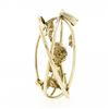 Image 4 : Vintage 14K Gold 0.18 ctw Diamond Angel Gemini Zodiac Sign Large 3D Charm Pendan