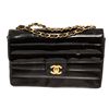 Image 1 : Chanel Horizontal Quilt Jumbo Single Flap Shoulder BAg Black Lambskin
