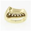 Image 7 : Vintage 18K Yellow Gold 1.40 ctw Graduated Marquise & Round Cut Diamond Band Rin