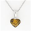 Image 3 : 14k White Gold GIA 0.70 ctw Fancy Deep Brown Orange Heart Natural Diamond Pendan