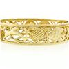 Image 5 : 14K Yellow Gold Open Detailed Textured Seashell Nautical Themed Bangle Bracelet