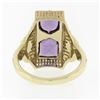 Image 7 : 14K Two Tone Gold 1.80 ctw Amethyst Diamond Filigree Milgrain Etched Cocktail Ri