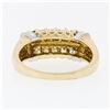 Image 7 : Modern 14k TT Gold 1.10 ctw Princess Cut Diamond 7.40mm Wide Dual Row Band Ring
