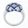 Image 7 : 18K White Gold 1.95 ctw Pavï¿½ Sapphire & Diamond Puffed Domed Heart Cluster Rin