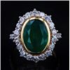 Image 1 : 5.62 ctw Emerald and 1.77 ctw Diamond 18K Yellow Gold Ring