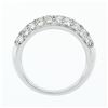 Image 6 : Fancy 18K White Gold 1.15 ctw Round Pave Diamond 4.75mm Domed Wedding Band Ring