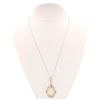 Image 2 : 8.06 ctw Ethiopian Opal and 2.15 ctw Diamond 14K Yellow Gold Necklace