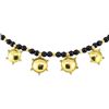 Image 2 : 16 Inch Black Bead Station Necklace - 22KT Yellow Gold