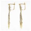 Image 3 : Vintage 18K Yellow Gold Open Work Drop Chandelier & Dangle Tassels Post Earrings