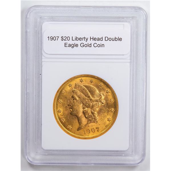 1907 $20 Liberty Head Double Eagle Gold Coin