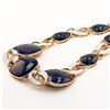 Image 3 : 132.52 ctw UNHEATED Blue Sapphire and 6.08 ctw Diamond 18K Yellow Gold Necklace