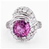 Image 1 : 3.39 ctw Pink Sapphire and 1.54 ctw Diamond Platinum Ring