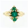 Image 4 : Antique Victorian 14k Gold 0.42 ctw Round Emerald 1.7mm Pearl Petite Cluster Rin