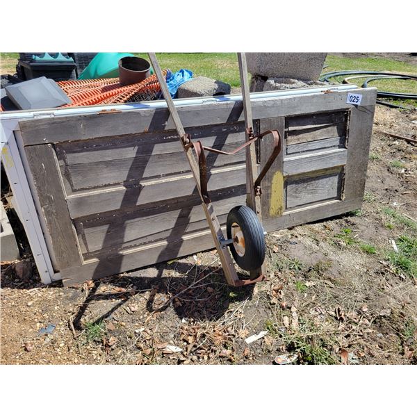 Screen Door, Antique door & wheelbarrow frame