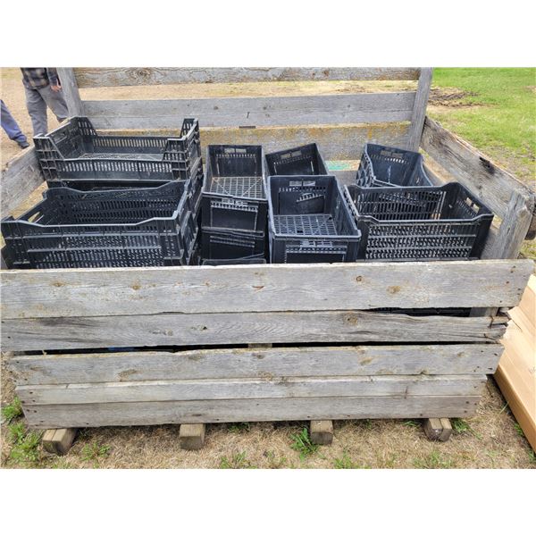 Qty of Black crates (wood crate NOT for sale)