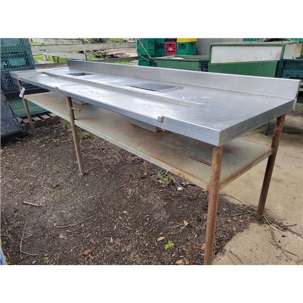 10 ft x 2 1/2' Stainless steel sorting table