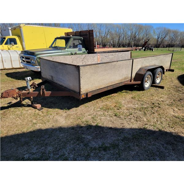 Custom made 6 1/2 ft X 16 ft Tandem Axle Trailer with sides & ramps