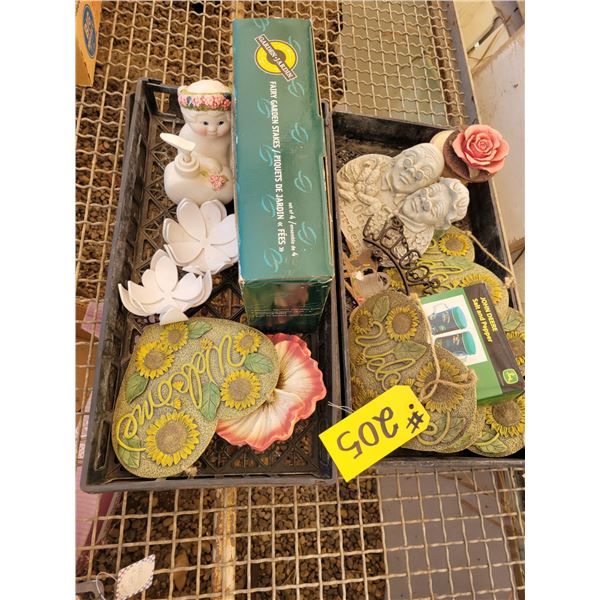 Fairy garden picks, angels welcome signs, John Deere salt/pepper stepping stones