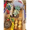 Image 2 : Gnome figurines, bird feeders, jewelry box, plant movers X 3