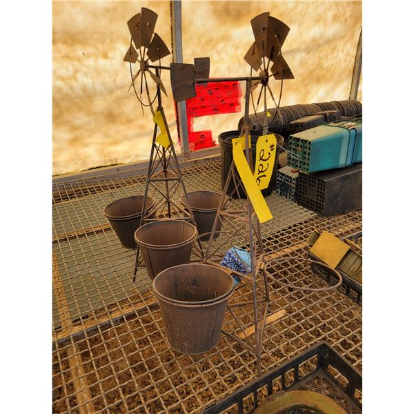 (so much each x 2) 2- Metal Windmill planters